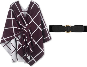 Moss Rose Women's Shawl Wrap Poncho Ruana Cape Open Front Cardigan Shawls for Fall Winter