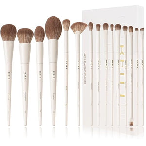BEILI Makeup Brush Set 15Pcs Labeled Makeup Brushes Premium Synthetic Foundation Powder Contour Blush Concealers Eye Shadow Eyeliner Blending Face Brush Set