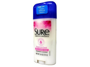 Sure Anti-Perspirant &amp Deodorant Invisible Solid Fresh &amp Cool 2.60 oz (Pack of 7)