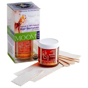 MOOM - Glaze Waxing Kit with Lavender, 6 oz Jar Sugar Wax Kit with 18 Reusable Fabric Strips, Alternative to Wax Strips &amp; Laser Hair Removal for Women/Men, For Whole Body, Bikini &amp; Face
