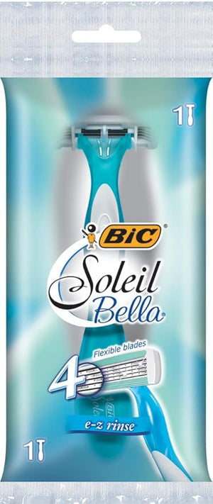 BIC Soleil Bella Women's 4-blade Disposable Shaving Razor - Case of 36 individually-wrapped women's razors