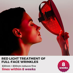 QuasarMD 3D LED Face Mask with Gold-Wire LEDs Red &amp Infrared Light for Wrinkles Blue Light Mode for Blemish Care Advanced Light Therapy for Skin Rejuvenation &amp Radiant Look