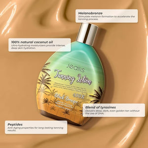 Jeallis Extreme Dark Tanning Lotion Accelerator for Indoor Tanning Beds &amp Outdoor Sun Tan with Bronzer to Get Dark Fast Tan Bronzing Tanning Lotion with Tattoo Protecting Formula DHA Free 13.5o