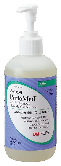 3M ESPE 12105M PerioMed 0.63% Stannous Fluoride Oral Rinse Concentrate Refill Mint Flavor 10 oz. Bottle with Pump