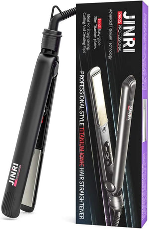 JINRI 1 inch Hair Straightener Iron Flat Iron for Hair Infused Professional Ceramic Flat Iron for Less Frizz Shinier &amp Smoother Hair Styling Tools