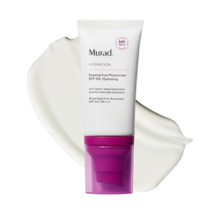 Murad Superactive Hydrating Moisturizer SPF 50 - Dewy Hydration Facial Suncreen Supercharged with Hyaluronic Acid For Plump and Bouncy Skin - 1.7FL Oz