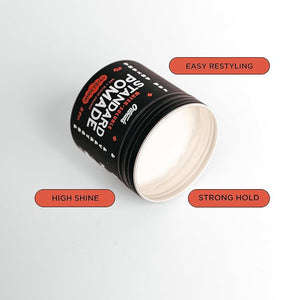 O'Douds Standard Pomade for Men - Natural Styling Hair Pomade - Firm Hold &amp High Shine Finish for Classic Looks - Bay &amp Blood Orange Scent (4oz)