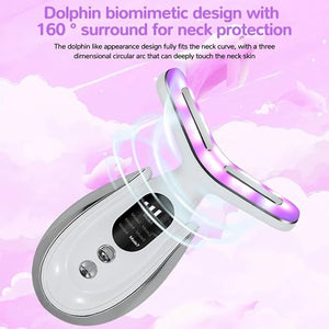 Neck Face Massager 7-in-1 Portable Facial Massager Face Sculpting Wand Tool Vibrating and Warming Function Electric Face Massager Tool for Skin Care at Home White