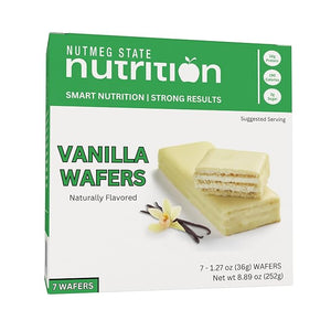 Nutmeg State Nutrition - High Protein Wafer Bars Protein Snack Bars Low Calories Low Sugar 7 Servings Per Box (1 Box (7 Servings) Vanilla)