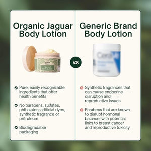 Organic Jaguar Natural Body Lotion for Sensitive Skin Scent Free Sulfate &amp Paraben Free Body Care Moisturizer With Essential Oils Vitamin E Oil Beeswax Extra Virgin Olive Oil Raw Honey 8 o