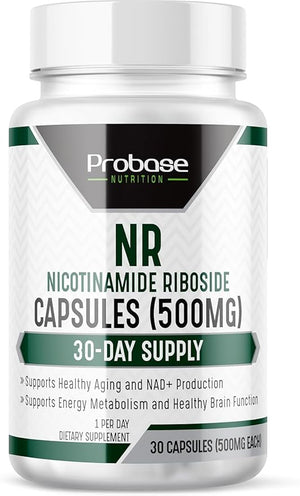 Probase Nutrition Nicotinamide Riboside - NAD Supplement to Boost Levels of NAD 30ct/500mg 30-Day Supply