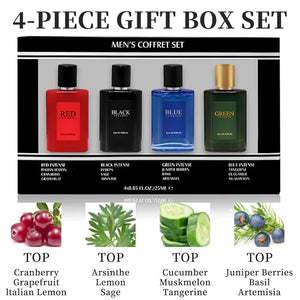 Men¡¯s Intense Eau de Parfum 4-Piece Gift Set ? Red Intense, Green Intense, Blue Intense, Black Intense ? Long-Lasting Fragrance Collection (4 x 0.85 fl. oz)