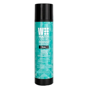 Watercolors by Tressa INTENSE 3-in-1 Color Depositing Shampoo Semi Permanent Hair Color Hair Dye Shampoo for Curly Dry and Normal Hair 8 fl oz - TEAL