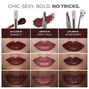 Rinna Beauty Icon Lip Kit - Sasha- All-in-one Lip Kit Includes Lipstick, Lip Gloss, Lip Liner - DEEP WINE look - Vegan, Long-lasting, Anti-aging &amp; Moisturizing, Cruelty-Free - 1 each