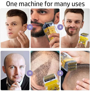 Men's Shaver Rechargeable Hair Beard Electric Shaver for Men Washable Electric Razor Head Bald Shaving Machine Wet Dry 3-Blade Shave System