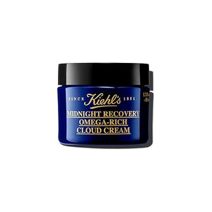 Kiehl's Midnight Recovery Omega Rich Botanical Night Cream, Overnight Renewing Face Moisturizer, Plumps &amp; Replenishes Skin Barrier, with Omega Oils &amp; Fatty Acids, Lavender Scent - 1.7 fl oz