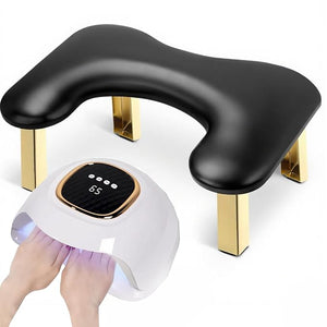 Nail Arm Rest, PU Leather Nail Tech Arm Rest,Foldable Arm Rest for Nails Tech U-Shaped Hand Rest Manicure Hand Rests for Foot Hand Rest (Black)