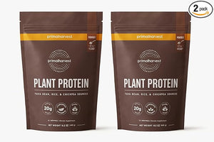 Primal Harvest Vegan Protein Powder for Nutritional Weight Support 20g Plant-Based Protein Per Serving from Fava Beans Chickpeas &amp Rice Chocolate Flavor 405g Gluten-Free Soy-Free No Added Sugar