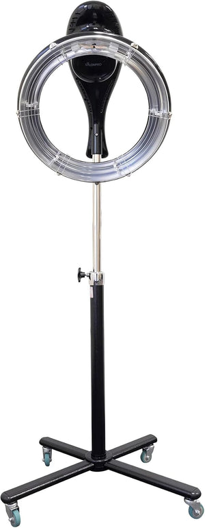 Orbiting Halo Compact Infrared Hair Color Processor &amp Dryer with Rolling Base - Portable Standing Hair Dryer - Heavy Duty Salon Equipment - Easy to Use Hair Processor - Black (SalonPro)