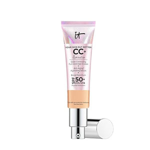 IT Cosmetics CC+ Cream Illumination - Radiant Full Coverage Foundation With SPF 50+ Color Corrector &amp Hydrating Anti-Aging Serum Hydrolyzed Collagen + Peptides Normal to Dry Skin - 1.08 fl oz