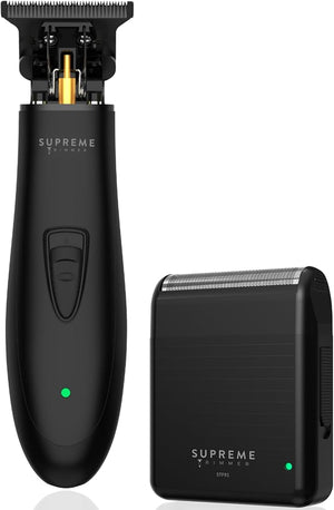 Supreme Trimmer 2-in-1 Solo Lite Foil Shaver &amp DLC T-Shaper Trimmer Set | ST5206 Beard Trimmer STF91 Electric Mini Razor | Travel or at Home Hair Cutting Kit | Black
