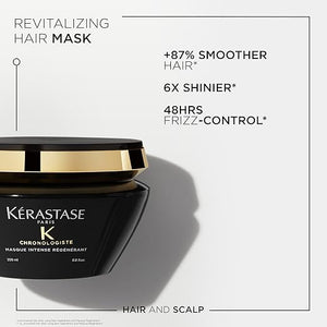 Kerastase Chronologiste Hair Mask | Moisturizes Hair &amp Scalp For Soft Shiny Hair | Anti Frizz Deep Conditioning Mask | With Hyaluronic Acid | For Dry Damaged Hair | Intense R?g?n?rant | 6.8 Fl O