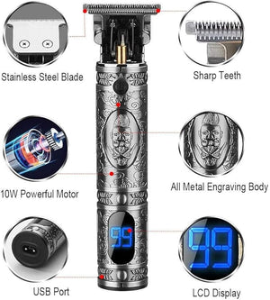RESUXI Hair Clippers for Men Hair Trimmer for BarbersProfessional Cordless T Blade Trimmer Beard Edger LinersBarber ShaversOrnate Knight Close-Cutting Hair Machine