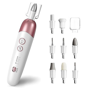 Cordless Electric Nail File Set Portable Electric Nail Drill MachineProfessional Manicure Pedicure Kit 5 Speeds Hand Foot Care Tool for Calluses Thick Nails Grind Trim Polish