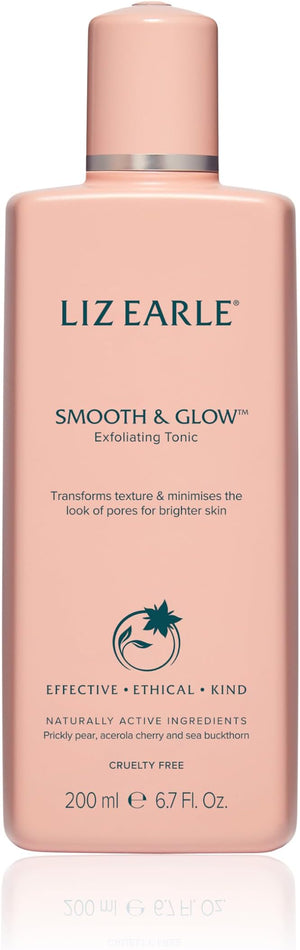 Liz Earle Smooth &amp Glow Tonic - Gentle Face Toner for Sensitive Skin Dark Spot Corrector &amp Pore Minimizer - Enriched with Antioxidant-Rich Botanicals to Reveal Ultra-Smooth Glowing Skin (200