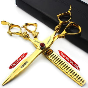 Hairdressing Scissors 6/7/8/9 Professional and Efficient Scissors (7-Inch 2-Piece Set-A)