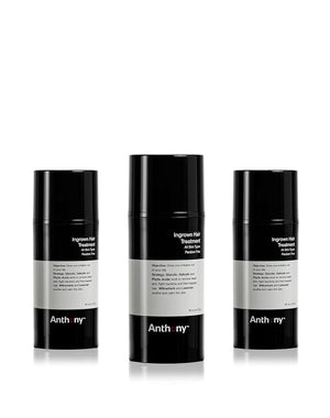 Anthony Ingrown Hair Treatment for Men Gel Solution to Calm Razor Burn Scar and Redness Eliminator Bump Removal 3 Fl Oz Pack of 3