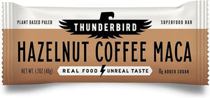 Thunderbird Bars Energy Snack Gluten-Free with Protein Healthy Real Food Vegan Paleo Non-GMO No Added Sugar Hazelnut Coffee Maca Flavor (12 Count 1.7 oz. Bars)