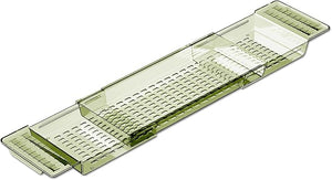 Acrylic Bathtub Tray for Large Soaking Tub, Tub Tray for Bathtub Expandable for Women Relaxing with Anti-Slip mat (Green)