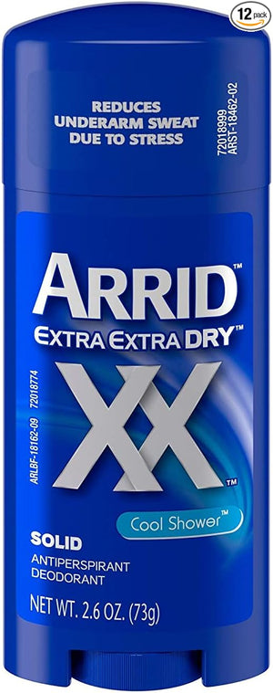 Arrid XX Cool Shower Solid Antiperspirant Deorderant 2.7 oz (Pack of 12)