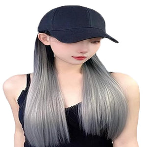 Women's Hat Wig Duck Tongue hat Collarbone Hair Straight Hair Inner Buckle Wig Baseball Cap Sun Hat Wave Curly Hair