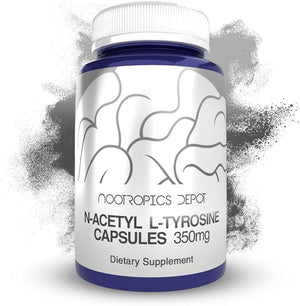 Nootropics Depot N-Acetyl L-Tyrosine Capsules | 350mg | 240 Count | NALT | Amino Acid Supplement | Natural Supplement | Supports Memory Learning Focus Healthy Stress Levels