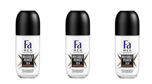 (Pack of 3) Fa Men Xtreme Invisible Power Anti-perspirant Deodorant Roll On for Men 3 x 50ml / 3 x 1.7 Fl Oz