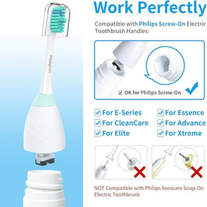 Replacment Heads Compatible with Philips Sonicare, for E-Series Essence, for Xtreme, for Elite, for Advance, and for CleanCare Electric Toothbrush, Toothbrush Replacment Heads Refills, 6 Pack