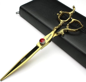 7" 7.5" 8"9" Professional Hairdressing Scissors Barber Salon Hair Cutting Dragon Shears (Large). (7 inch?B)