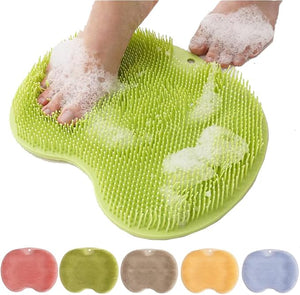 Silicone Shower Foot Scrubber Mat 2025 New Shower Foot Back Scrubber Massage Pad Back Cleaning Pad Upgrade Shower Foot Scrubber Mat with Non-Slip Suction Cups Back Bath (Green)