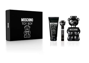 MOSCHINO Toy Boy 3 pcs Men's Perfume Gift Set - 3.4 Oz EDP Spray + 3.4 Oz Shower Gel + 10ml Mini EDP Travel Spray - HARD GIFT BOX SET