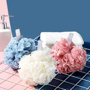 Beaupretty 3Pcs Bath Poufs Shower Mesh Balls Exfoliating Bath Sponge Body Scrubber Deep Cleansing Skin Massage Spa Accessories 5.5 Inch