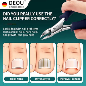 DEOU Professional Stainless Steel Podiatrist Nail Clippers Heavy Duty Manicure Pliers for Thick Nails Pedicure Toe Nail Clippers Tools for Men Women