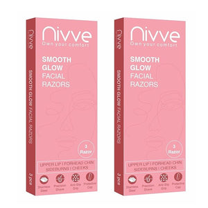 Reusable Face Razor for Women Facial Hair- 6 Razors | Instant &amp Painless Hair Removal | For Eyebrows Upper Lip Forehead Peach Fuzz Chin and Sideburns (Pack of 2)