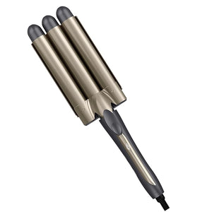 Infiniti PRO CONAIR Triple Barrel Waver Curling Iron 3-Barrel Hair Waver to Create Long-Lasting Beachy Waves for use on Medium to Long Hair Dual Voltage Gray