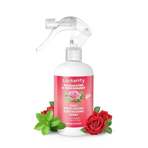 Locsanity Daily Moisturizing Refreshing Spray for Locs Dreadlocks - Rose Water and Peppermint Hair Scalp Moisturizer Dreadlock Spray - Natural Loc Care and Maintenance (12oz)
