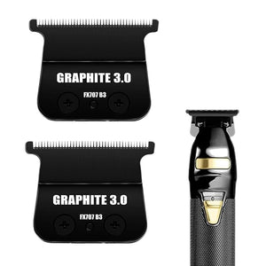 2 Pcs FX707Z DLC 2.0 Replacement Blades Head Compatible with BaByliss PRO Barberology Trimmer Blade,Zero-Gapped Replacement Trimmer Blade Compatible with BaBylissPRO FX787 &amp; FX726 Trimmer£¨Black£©