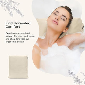 Bath Pillows for Tub Neck and Back SupportBathtub Cushion backrest headrest Neck Pillowtub Pillow for Bathtub3D Mesh CoreBreathableQuick-DryingErgonomic RelaxationBeige