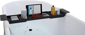 Adjustable Bathtub Tray for Relaxation ? Expandable Bath Caddy with Divided Storage, Slip-Resistant Design, Holds Books, Tablets, Wine &amp; Spa Essentials ? Waterproof &amp; Durable Plastic