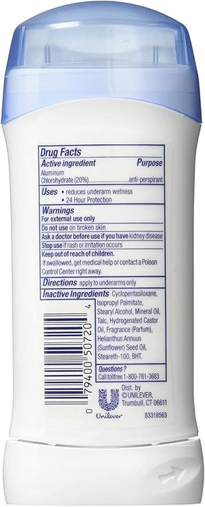 Dove Anti-Perspirant Deodorant Invisible Solid, Powder, Twin Pack, 5.20 Oz (Pack of 4)